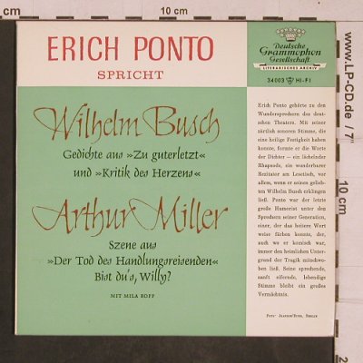 Ponto,Erich: Wilhelm Busch / Arthur Miller, D.Gr.(34 003), D,  - EP - T4432 - 5,00 Euro