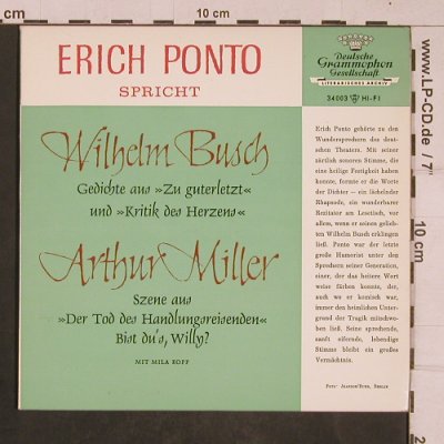 Ponto,Erich: Wilhelm Busch / Arthur Miller, D.Gr. (34 003), D Typ: EP Best.-Nr.: T4432 Preis: 5,00 Euro