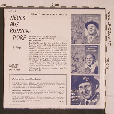 Lommel,Ludwig Manfred: Neues aus Runxendorf,1.Folge, Aufstieg-Verlag(AHP 3645), D,  - EP - T4443 - 4,00 Euro