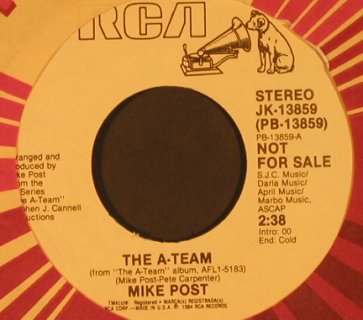 A-Team: Mike Post, from TV Series,Promo,FLC, RCA(JK-13859), US, 1984 - 7inch - T5537 - 5,00 Euro
