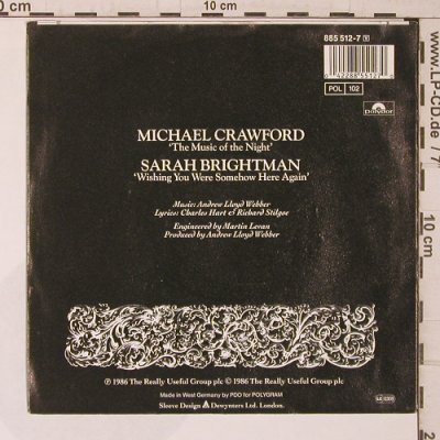 Phantom of the Opera: Crawford,Michael/Sara Brightman, Polydor(885 512-7), D, 1987 - 7inch - T5558 - 5,00 Euro