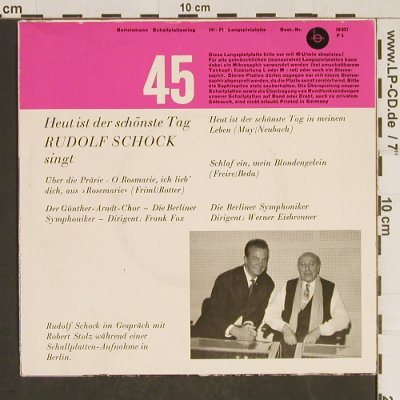 Schock,Rudolf: Heut' Ist der schönste Tag, Eurodisc (36 637), D Typ: EP Best.-Nr.: T555 Preis: 3,00 Euro