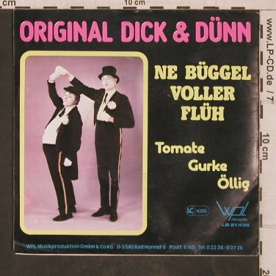 Original Dick & Dünn: Ne Büggel voller Flüh, WPL Records (LB 21 435), D Typ: 7" Best.-Nr.: T5731 Preis: 4,00 Euro