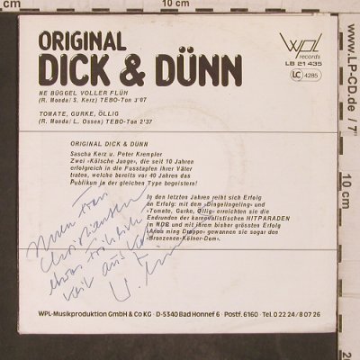 Original Dick & Dünn: Ne Büggel voller Flüh, WPL Records (LB 21 435), D Typ: 7" Best.-Nr.: T5731 Preis: 4,00 Euro