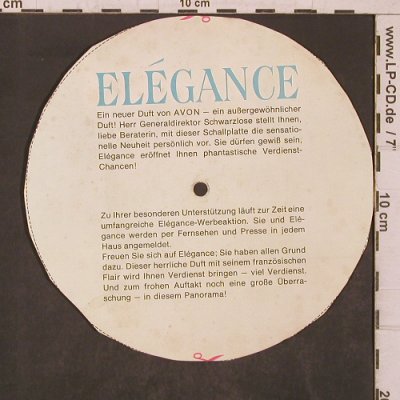 Avon-Elegance die neue Duftnote: Info f.Beraterinen,K.Doldinger,vg+, Avon,33 rpm, D,spoken, 1968 Typ: Flexi Best.-Nr.: T5760 Preis: 5,00 Euro