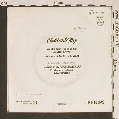 Shuman,Mort: Un ete de Porce..,Hotel de la Plage, Philips (6172 085), F, 1977 Typ: 7" Best.-Nr.: T588 Preis: 3,00 Euro