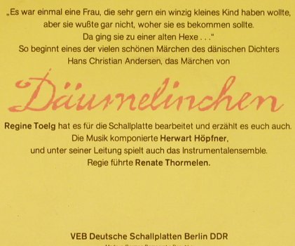 Däumelinchen, H.C. Andersen: Däumelinchen, Litera (5 60 087), DDR Typ: 7" Best.-Nr.: T668 Preis: 3,00 Euro