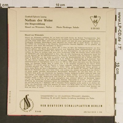 Nathan der Weise: Ringerzählung: von G.E. Lessing, vg+/m-, Eterna (5 20 143), DDR Typ: 7" Best.-Nr.: T718 Preis: 3,00 Euro