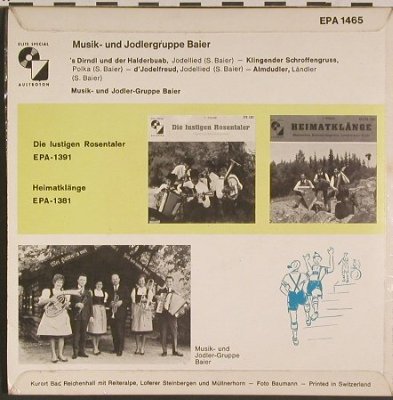 Musik-und Jodler-Gruppe Baier: Klingender Schroffengruss, vg+/m-, Elite Special(EPA 1465), CH,  - EP - S7620 - 2,50 Euro