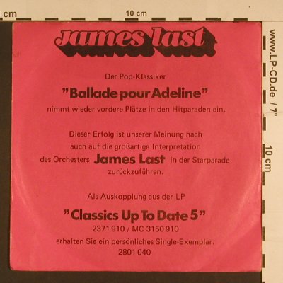 Last,James: Ballade Pour Adeline / Piece No.1, Polydor(2801 040), D, vg+/vg+, 1978 - 7inch - S7640 - 2,50 Euro