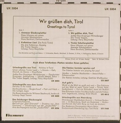 V.A.Wir Grüßen Dich,Tirol: 4 Tr.u.a.Hans Ullmann/Schuhplattler, Telefunken(UX 5004), D, stoc,  - 7inch - S7643 - 3,00 Euro