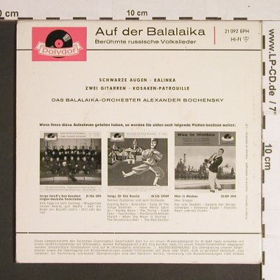 Balalaika-Orch.Alexander Bochensky: Auf der Balalaika, 4Tr., Polydor(21 092 EPH), D, 1961 - EP - S8433 - 3,00 Euro