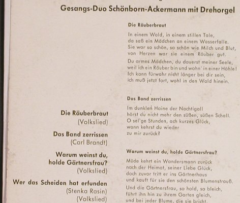 Gesangs-Duo Schönborn/Ackermann: Aus der guten alten Zeit, vg+/vg+, Fontana(466 013 TE), D, 1960 - EP - S8457 - 2,00 Euro