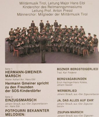 Militärmusik Tirol ,Major Hans Eibl: Konzert im SOS-Kinderdorf, Foc, Hermann-Gmeiner-Font(76.10101-01-2), D,  - EP - S8606 - 2,50 Euro