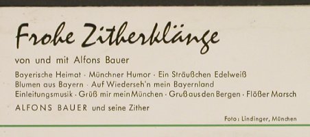 Bauer,Alfons: Frohe Zitherklänge, vg+/m-, Odeon(41 003), D,  - EP - S9477 - 3,00 Euro