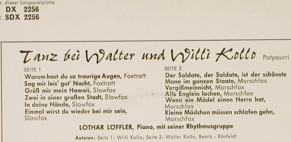Löffler,Lothar - Piano-Rhythmusgrup: Tanz b.Walter  u.Willi Kollo,potpou, Decca(DX 2256), D,  - EP - S9697 - 4,00 Euro