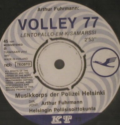 Musikkorps der Polizei Helsinki: Lentopallo-Em-Kisamarssi, NoCover, Tuomisaari(KT 12/13), SF, 1977 - 7inch - T1124 - 3,00 Euro