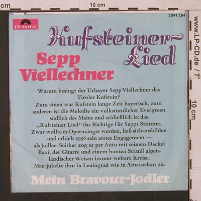 Viellechner,Sepp: Kufsteiner-Lied, Polydor(2041 284), D, 1972 - 7inch - T1570 - 3,00 Euro