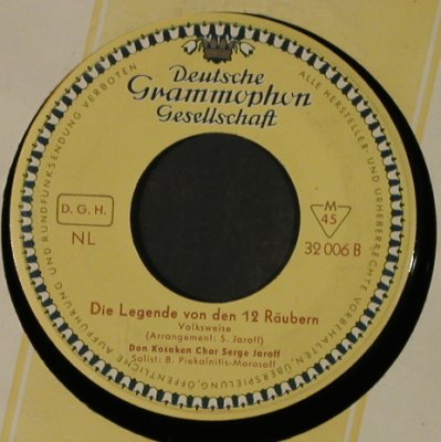 Don Kosaken Chor Serge Jaroff: Abendglocken/Legende v.d.12 Räubern, D.Gr.(32 006), D, FLC, 1956 - 7inch - T2592 - 2,50 Euro