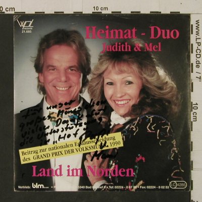 Heimat-Duo Judith & Mel: LandImNorden/LegDenKopfAnM.Schulter, WPL(21.685), D, woc, 1990 - 7inch - T2632 - 2,50 Euro