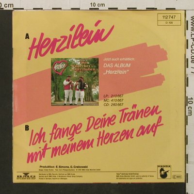 Wildecker Herzbuben: Herzilein/Ich fange Deine Tränen..., Hansa(112 747), D, 1990 - 7inch - T2790 - 2,50 Euro