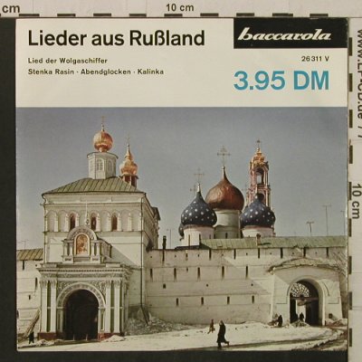 Boroloff,Boris/ Kollieff,F./Iljic,W: Lieder aus Russland, Baccarola(26 311 V), D, 1962 - EP - T2900 - 2,50 Euro