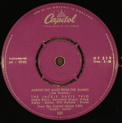 Davis,Jackie: What's The Trouble/Across The Alley, Capitol(Hammond)(HF 219), NL,FLC,  - 7inch - T2976 - 4,00 Euro