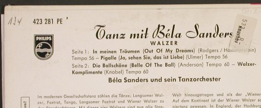 Sanders,Bela: Tanz mit, Tanzserie - Walzer, Philips(423 281 PE), D, 1694 - EP - T303 - 4,00 Euro