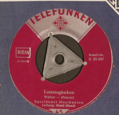 Egerländer Musikanten: Kellerberg-Polka/Lorettoglocken, LC, Telefunken(U 35 207), D, m-/vg+,  - 7inch - T4273 - 3,00 Euro