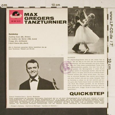 Greger, Max: Tanzturnier: Quickstep, R stoc, Polydor / DTV(50 104), D, 1963 - EP - T672 - 3,00 Euro
