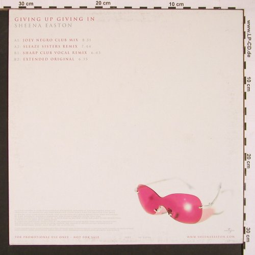 Easton,Sheena: Giving up Giving in*4, Promo, Universal, EU, 2000 Typ: 12" Best.-Nr.: A5215 Preis: 1,00 Euro