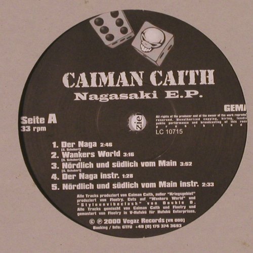 Caiman Caith: Nagasaki E.P., 10 Tr., Vegaz Records, LC(VR 000), D, 33rpm, 2000 - 12inch - B9135 - 5,00 Euro