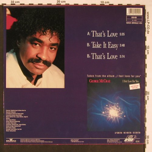 Mc Crae,George: That's Love*2 / Take it easy, Ariola (609 499), D, 1987 Typ: 12" Best.-Nr.: C2655 Preis: 1,00 Euro