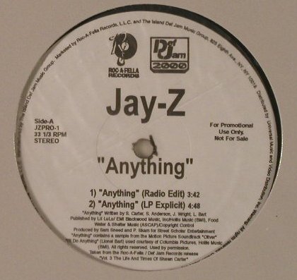 Jay-Z: Anything*4,Promo, Def Jam(JZPRO-1), US, 1999 - 12inch - F2999 - 2,00 Euro