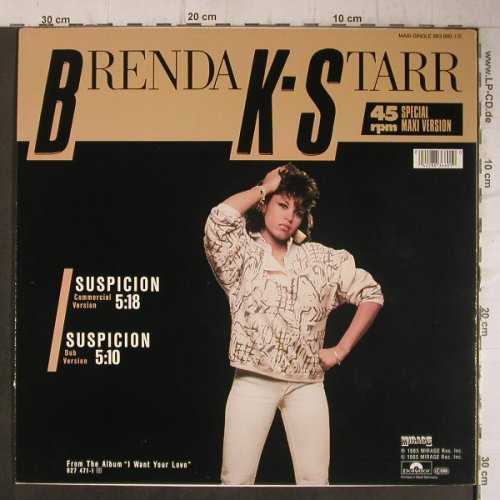 Starr,Brenda K.: Suspicion, Mirage(883 660-1), D, 1985 - 12inch - F7762 - 3,00 Euro