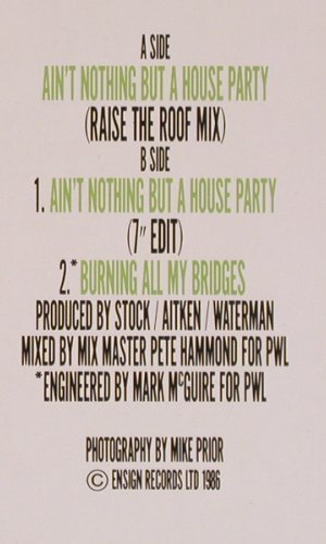 Fearon,Phil: Ain't Nothing But A HouseParty*2+1, Chrysalis (608 711), D, 1986 Typ: 12" Best.-Nr.: F823 Preis: 1,00 Euro