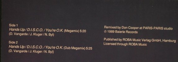 Ottawan: Megamix*2, Hands up,D.I.S.C.O..5:20, Baierle(572 61 081 AD), D, 1989 - 12inch - F9823 - 4,00 Euro