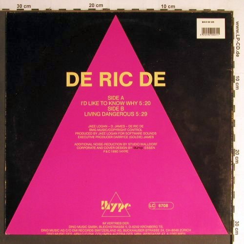 De Ric De: I'd like to know why+1, !Hype (M 526), D, 1990 Typ: 12" Best.-Nr.: H3564 Preis: 1,00 Euro