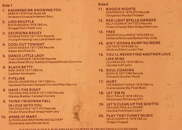 V.A.Boogie Nights: Abba...Wild Cherry, m-/VG+, woc, Ronco(RTL 2027), UK, 1978 - LP - H4021 - 4,00 Euro