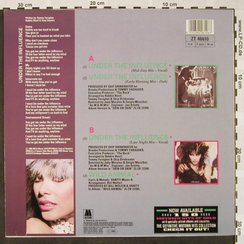 Vanity: Under The Influence*3 / Wild Animal, Motown(ZT 40610), D, 1986 - 12inch - H4428 - 1,00 Euro