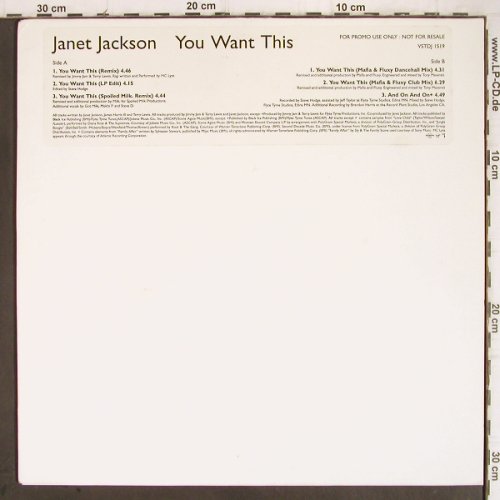 Jackson,Janet: You Want This*5+1, Promo, Virgin (VSTDJ 1519), UK, 1994 Typ: 12" Best.-Nr.: H8460 Preis: 1,00 Euro