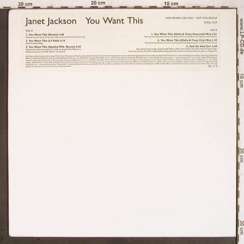 Jackson,Janet: You Want This.Promo,6Tr., m-/vg+, Virgin(VSTDJ 1519), UK, 1994 - 12inch - H8460 - 4,00 Euro