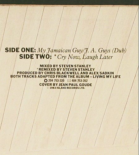 Jones,Grace: My Jamaican Guy/J.A.Guys(Dub), Island (600 735-213), D,m-/vg+, 1983 Typ: 12" Best.-Nr.: V1834 Preis: 7,50 Euro
