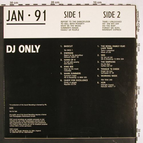 V.A.DMC January 91 - Three: Basscut...XON, DMC (DMC 96-3), UK, 1991 Typ: LP Best.-Nr.: V3379 Preis: 12,50 Euro