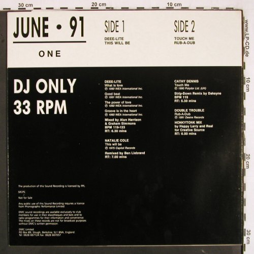 V.A.DMC June 91 - One: Deee-Lite... Duble Trouble, DMC (101/1), UK, 1991 Typ: LP Best.-Nr.: V3380 Preis: 12,50 Euro