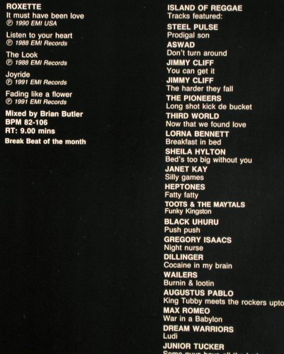 V.A.DMC June 91 - Three: Roxette,Break Beat,Island of Reggae, DMC (101/3), UK, 1991 Typ: LP Best.-Nr.: V3382 Preis: 12,50 Euro