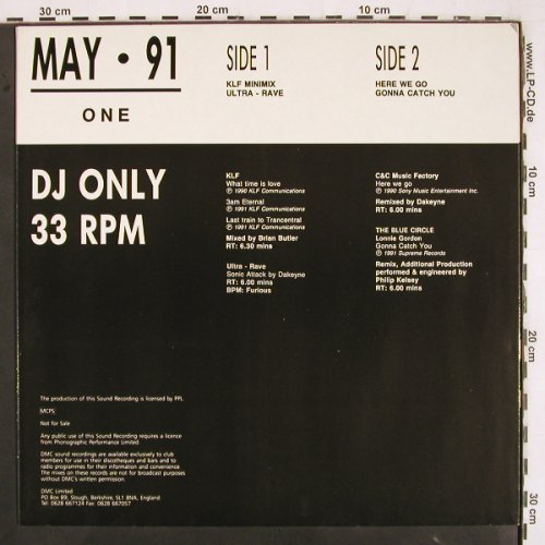 V.A.DMC May 91 - One: KLF,C&C Music Factory, DMC (100/1), UK, 1991 Typ: LP Best.-Nr.: V3383 Preis: 12,50 Euro