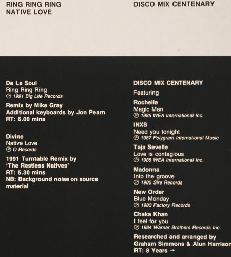 V.A.DMC May 91 - Three: De La Soul,Devine,DiscoMxCentenary, DMC (100/3), UK, 1991 Typ: LP Best.-Nr.: V3384 Preis: 12,50 Euro