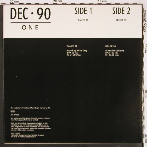 V.A.DMC December 90 - One: Dance 90,mx MikeGrey/House 90, DMC (DMC 95/1), UK, 1990 Typ: LP Best.-Nr.: V3405 Preis: 12,50 Euro