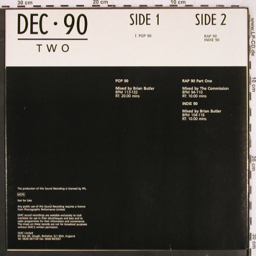 V.A.DMC December 90 - Two: Pop 90,BrianButler, Rap/Indie 90, DMC (DMC 95/2), UK, 1990 Typ: LP Best.-Nr.: V3406 Preis: 12,50 Euro